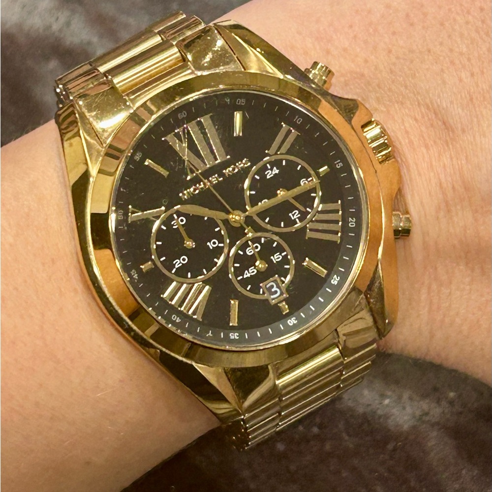 Gold Michael Kors Women’s Watch Black Face